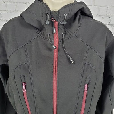 Icewear Iceland Black Hooded Full Zip Fleece Lined Zip Pockets Jacket Small S