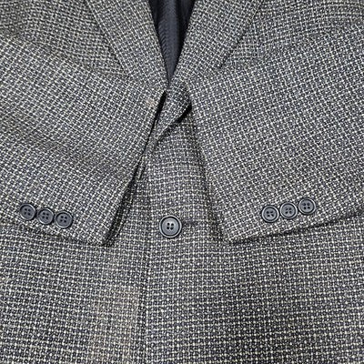 Daniel Hechter Black 100% Worsted Wool 2 Button Notch Blazer Sport Coat 48L