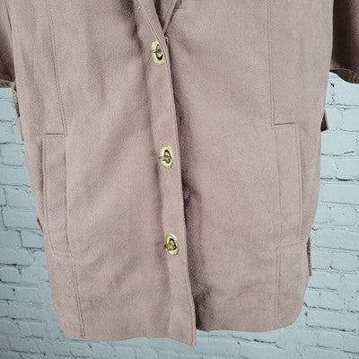 VTG Alorna Light Purple Faux Suede Short Sleeve Lined Lightweight Jacket Small S