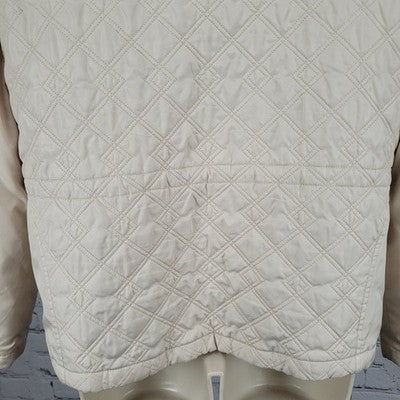 Lyle & Scott Beige Duck Down Insulated Quilted Full Zip Jacket Small S