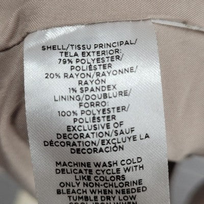 Ann Taylor Beige Herringbone 1 Button Vented Notch Stretch Blazer Suit Jacket 0