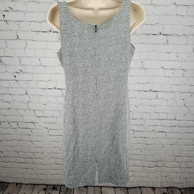 VTG 123 Un Deux Trois Black & Ivory Sleeveless Slit Sheath Dress Size Large L