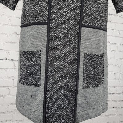 Meadow Rue Anthropologie Black & White Textured Sweater Shift Dress Size Small S