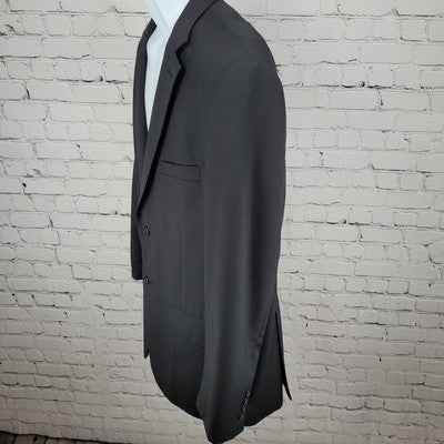 Wilke-Rodriguez Black 100% Wool 2 Button Double Vent Blazer Sport Coat Size 44R