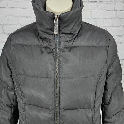 Kenneth Cole Black Down Feathers Insulated Zip Puffer Jacket Coat Parka Small S