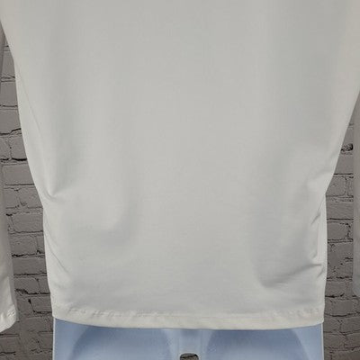 Yeti White Pink Logo Hooded Light Long Sleeve Pullover Activewear Stretch Top XS