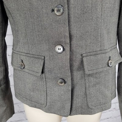 J.CREW Brown 100% Wool 4 Button Lined Notch Pockets Blazer Suit Jacket 2
