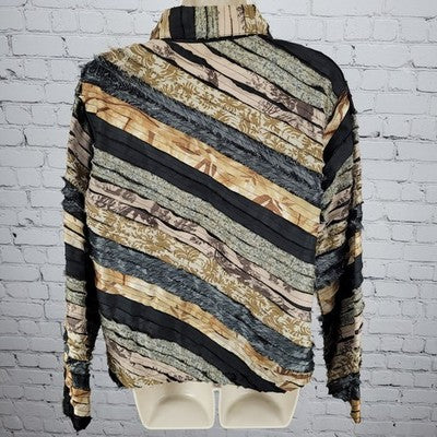 Keren Hart Multicolor Lightweight Long Sleeve Buttoned Collared Jacket Medium M