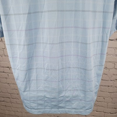 Putter Boy Pinehurst 1895 Blue Striped Performance Golf Polo Shirt Size Large L
