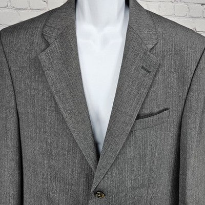 Chaps Ralph Lauren Grey Wool Cashmere 2 Button Notch Blazer Sport Coat 42R