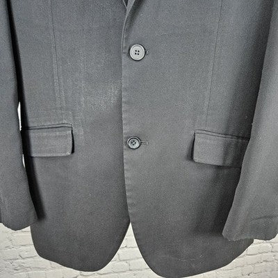Structure Black 2 Button Double Vented Notch Blazer Sport Coat Suit Jacket 40R