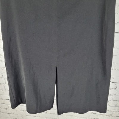 Terranova Black Back & Front Slit Straight Skirt Italy Made Size Large L (30x24)