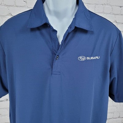 Subaru Austin CAG Navy Lightweight Stretch Short Sleeve Polo Shirt Size Large L
