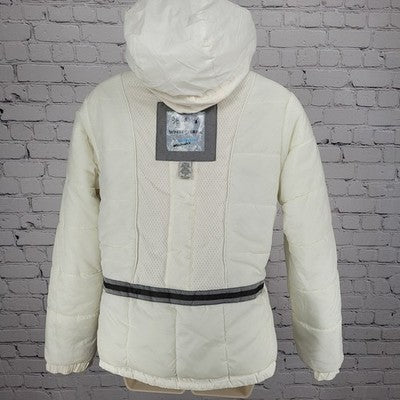 White Sierra Ivory Waterproof Breathable Hooded Insulated Zip Jacket Medium M