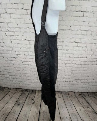 VTG Peter J Black Insulated Adjustable Bootcut Snow Ski Bibs Pants Large L