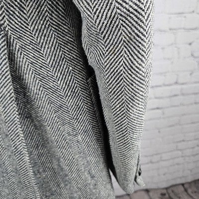 VTG Silvermans Black White Linen Wool Blend Herringbone Blazer Sport Coat 42R