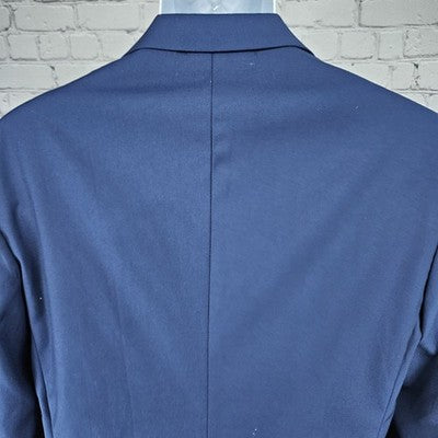 YFFUSHI Navy 1 Button Double Vented Notch Blazer Sport Coat Large L