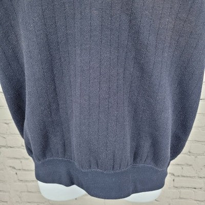 VTG Australian Open Navy Embroidered Logo V Neck Sweatshirt Vest Small S