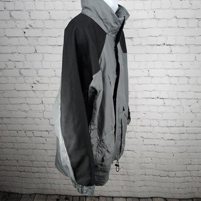 Colorado Grey Black Canvas Shoulder Hideable Hood Zip Pockets Light Jacket XXXL
