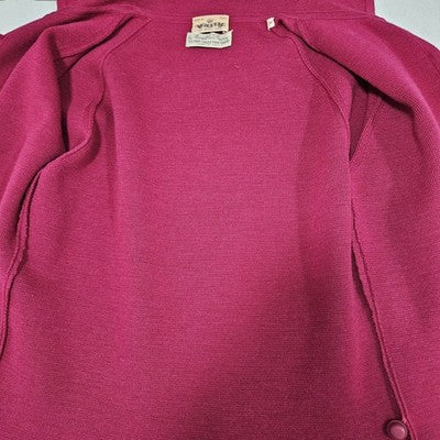 VTG Mirsa Red 100% Wool 2 Piece Set Buttoned 3/4 Sleeve Crop Jacket Top Italy 8