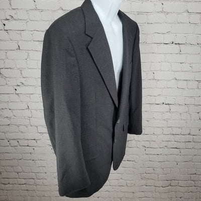 VTG Perlis Grey 100% Wool 2 Button Notch Blazer Sport Coat USA Made Size 42