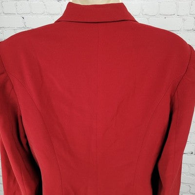 VTG San Louis Red Buttoned Lined Notch Blazer Suit Jacket USA Made Size 10