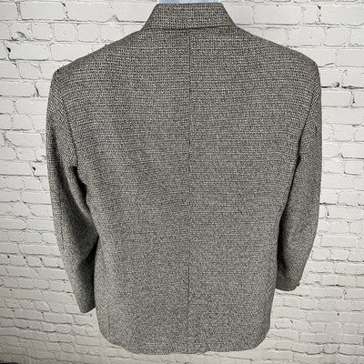 VTG TJW Mervyn's Grey Woven 2 Button Notch Blazer Sport Coat USA Made Size 42R