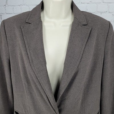 Perry Ellis Brown 1 Button Vented Lined Notch Blazer Women’s Suit Jacket Size 10