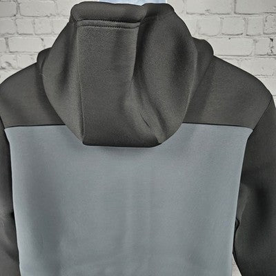 Falconhead Antigua Grey Black Activewear Stretch Full Zip Hooded Jacket Large L