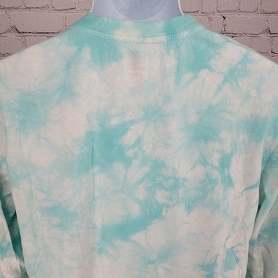 VTG Coca Cola Blue Tie Dye Crew Neck Embroidered Long Sleeve Shirt Medium M