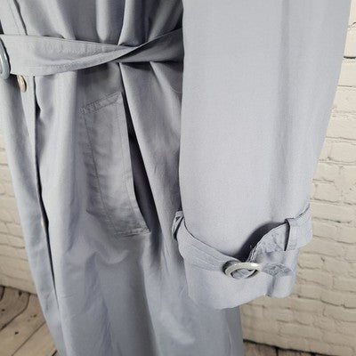 The Totes Coat Blue Belted Removable Insulated Liner Jacket Trench Coat Size 14