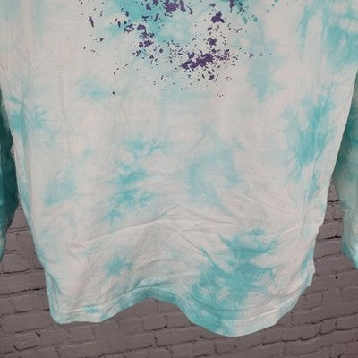 VTG Coca Cola Blue Tie Dye Crew Neck Embroidered Long Sleeve Shirt Medium M