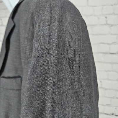 Stafford Grey 100% Wool 2 Button Single Vented Notch Blazer Sport Coat 46R