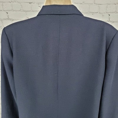 Patchington Navy 2 Metal Button Notch Ventless Blazer Suit Jacket Size 12