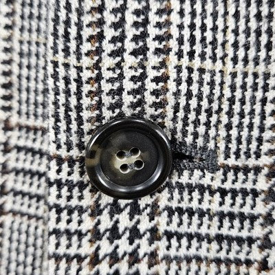Jos A Bank Black Ivory Wool Cashmere Check 2 Button Notch Blazer Sport Coat 42S