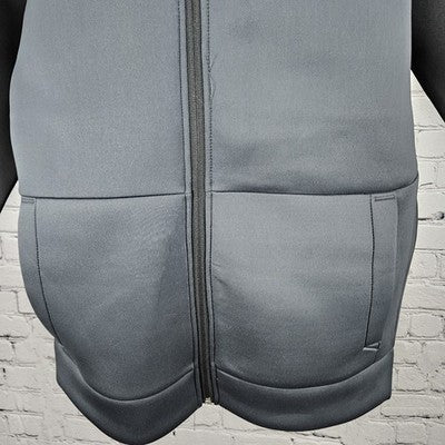 Falconhead Antigua Grey Black Activewear Stretch Full Zip Hooded Jacket Large L