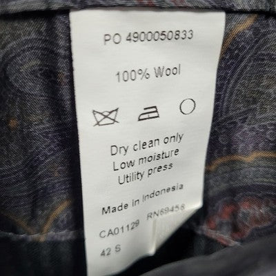 Lauren Ralph Lauren Black 100% Wool Pinstriped 2 Button Blazer Sport Coat 42S