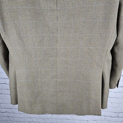 Izod Brown Houndstooth 2 Button Double Vented Notch Blazer Sport Coat 42R