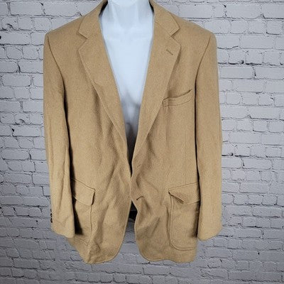Argyle Shop Tan Camel Hair Blend 2 Button Vented Notch Blazer Sport Coat Size 40