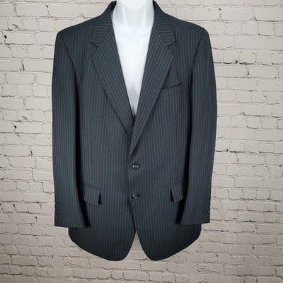 Heimies II Blue Pinstriped 2 Button Vented Notch Blazer Sport Coat Size 40