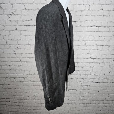 VTG Lauren Ralph Lauren Grey 100% Wool 2 Button Notch Blazer Sport Coat 42R