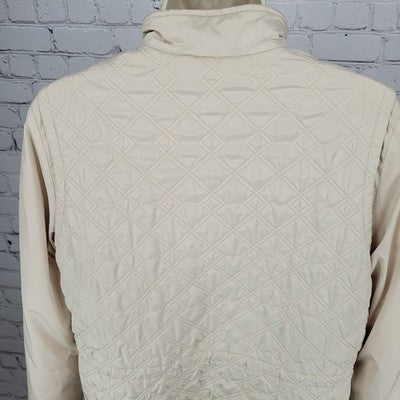 Lyle & Scott Beige Duck Down Insulated Quilted Full Zip Jacket Small S