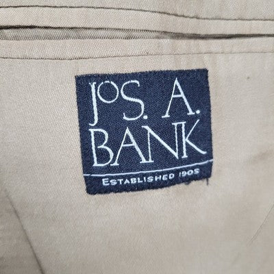Jos A Bank Black Beige 100% Wool Houndstooth 2 Button Blazer Sport Coat 44R