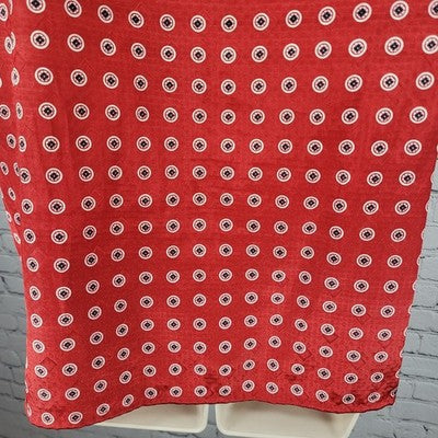 VTG Jos A Bank Clothiers Red Satin Geometric Shoulder Pads Short Sleeve Top 10