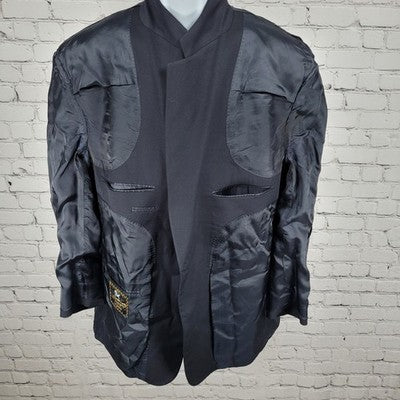 Hart Schaffner & Marx Nordstrom Gold Trumpeter Black 2 Button Blazer USA 46R