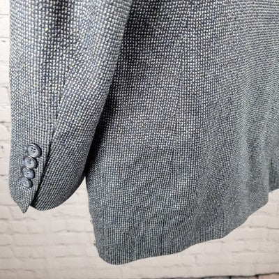 Jos A Bank Blue Silk & Wool Blend 2 Button Vented Blazer Sport Coat Size 42R