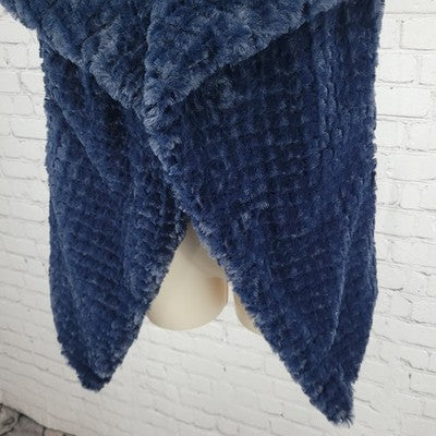 NVLT Blue Faux Fur Open Pockets Sleeveless Soft Fuzzy Lined Vest Jacket XS