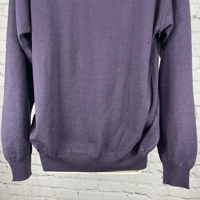 Blue Drake Purple Merino Wool Blend Knit Sweater Italy Made Size Medium M