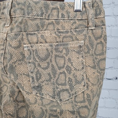 CARMAR Snakeprint Low Rise Skinny Stretch Jeans USA Made Size 27 (30x28.5)