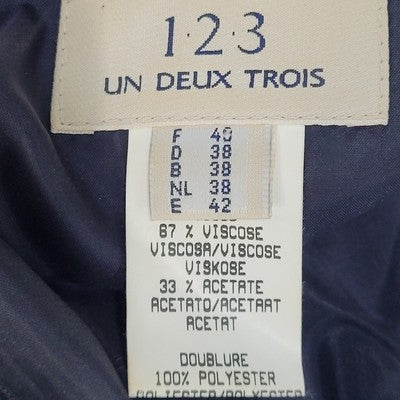 VTG 123 Un Deux Trois Black & Ivory Sleeveless Slit Sheath Dress Size Large L